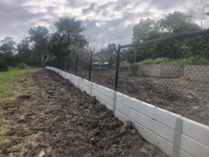 Mesh Fencing above retaining wall