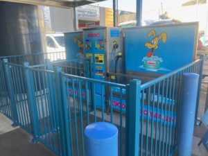 Pool fencing used as surround for Commercial Dog-Wash