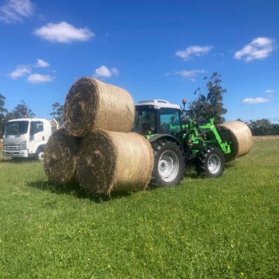 3 bales on rear, 1 on front