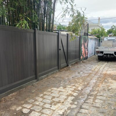PVC Privacy Mystique fence in laneway @ Fitzroy.