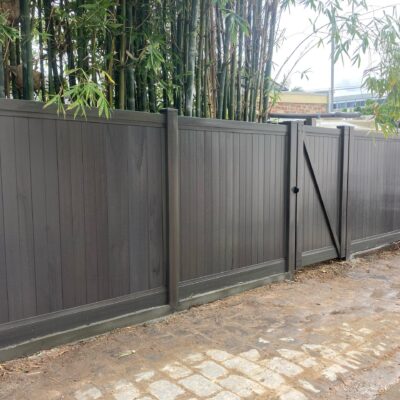 Full Privacy Mystique PVC Fence with single gate.