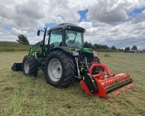 Tractor with mulcher.